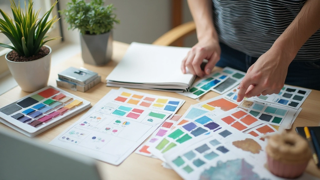 Kleurenpalet showcase met twee tot drie goed gekozen kleuren voor webdesign