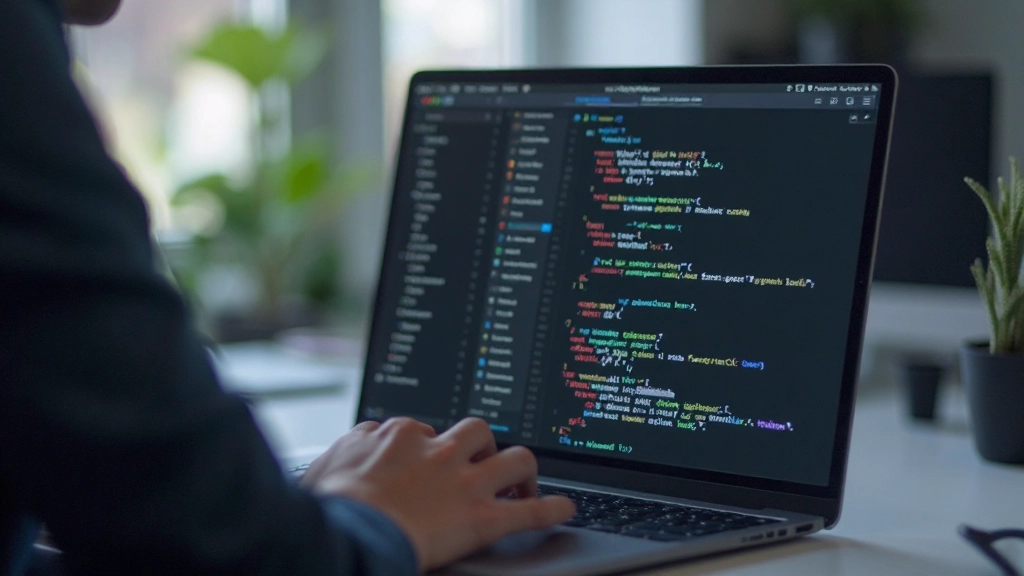 Laptop scherm met developer tools open, code editor toont responsive CSS media queries