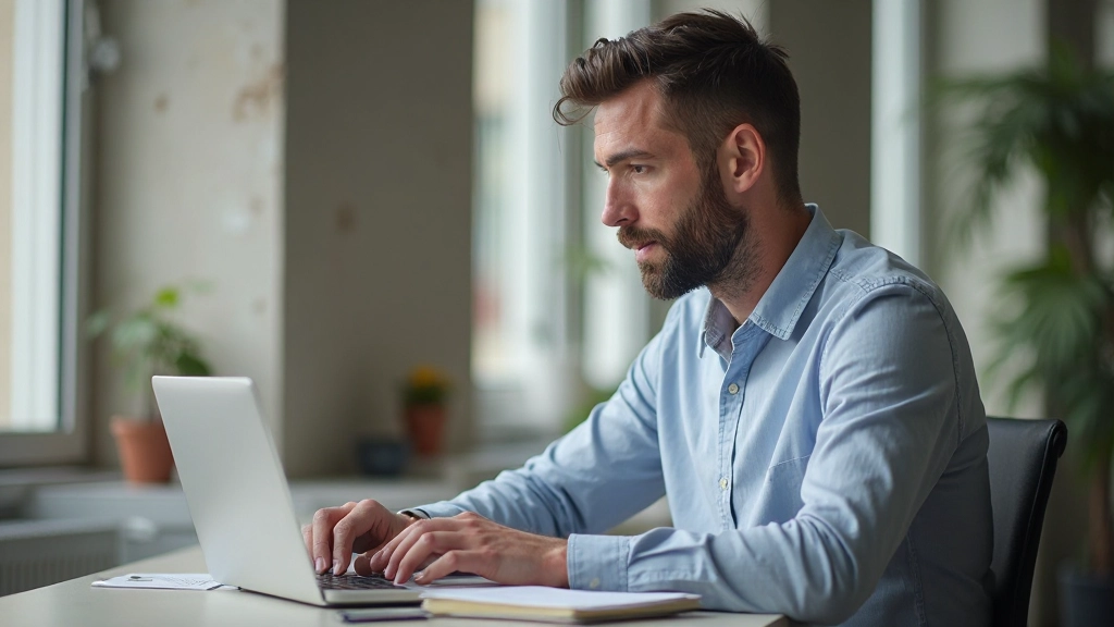 Persoon werkt aan websiteoptimalisatie met aantekeningen en laptop op werkbureau