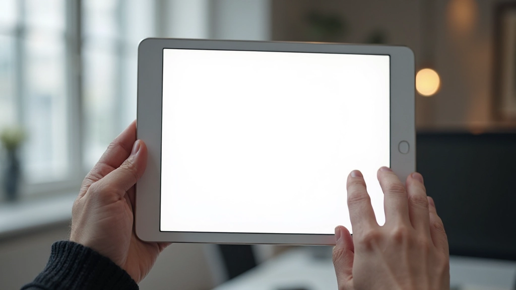 Webdesign mockup op tablet met minimalistisch layout en veel witruimte
